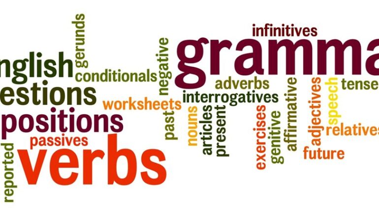 word art showing grammar and related terms