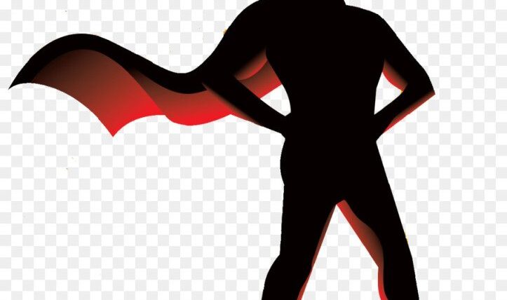 silhouette of protagonist wearing a cape