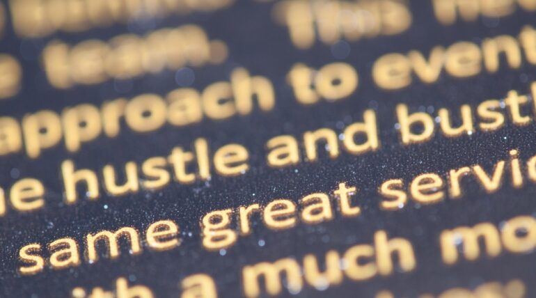 close shot of vivid language in a book